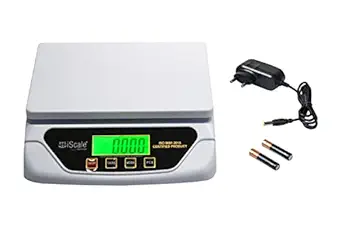 iScale Digital Kitchen and Multipurpose Weighing Machine Capacity upto 30Kg with Direct Power Adapter, best suitable for 5-10kg weighing; Small Pan Size 21.5 x 17.5 cm (Not legal for commercial use)