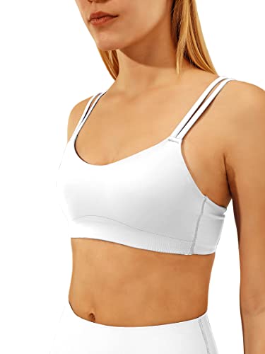 MEIVSO Women's Seamless Sports Bra Longline Spaghetti Straps Wirefree Workout Yoga Bra2