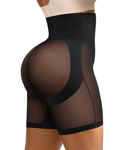 SHAPELLX Shapewear Under Dresses for Women Tummy Control Underwear Butt lifting Body Shaper High Waist Shaping Slimmer Shorts Black S