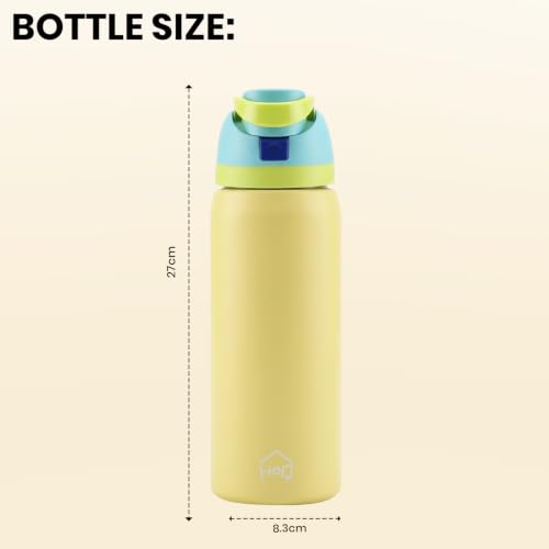 Image of House of Quirk Sippease Stainless Steel Water Bottle with Straw for Sports and Travel BPA-Free 950ML (Melon)