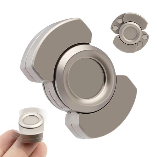Fidget Spinner Magnétique Tri-Corps en Alliage d'argent, Hand Spinner pour Adultes, Jouet Anti-Stress, Améliore la Concentration, Hand Spinners Silencieux pour...