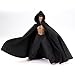 1/12 Scale Hoodie Cloak Long Cape for 6 inch Star Wars Black Series Figures Medieval Knight Cloak,Black(No Figture)