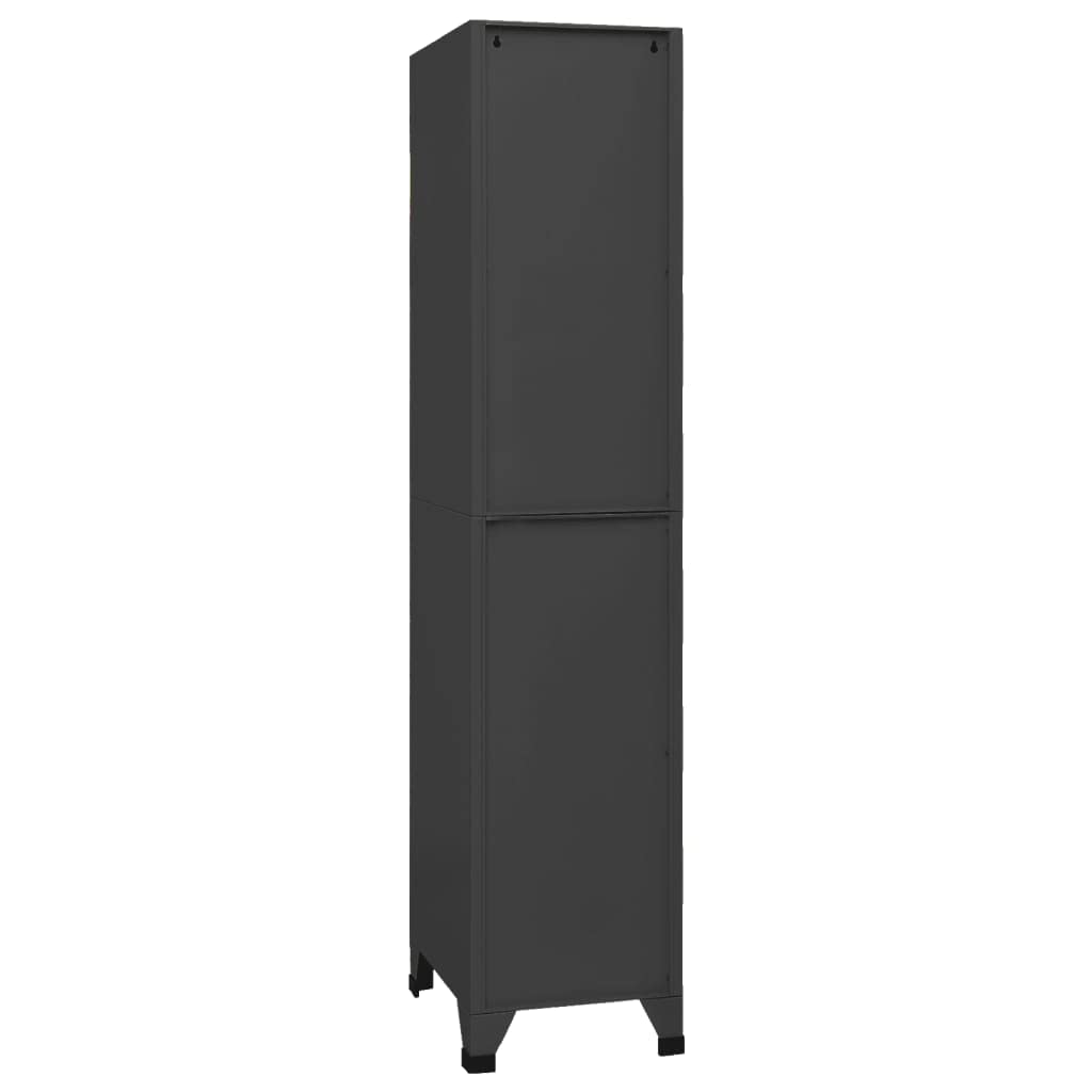 Schließfachschrank Anthrazit 38x45x180 cm Stahl Aktenschrank Werkzeugschrank Vorratsschrank Metallschrank BüRoschrank Werkstattschrank Aktenschrank AbschließBar Schrank Schmal mit 3 Fächern