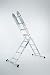 WORHAN® 4.6m Escalera Multiuso con 2 Plataformas de Acero Multifuncional Plegable Tijera...