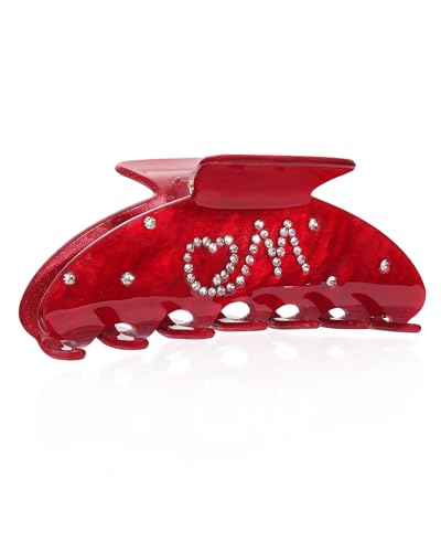Pinza para cabello WELROG roja 3.9 in acrílica miniatura 1