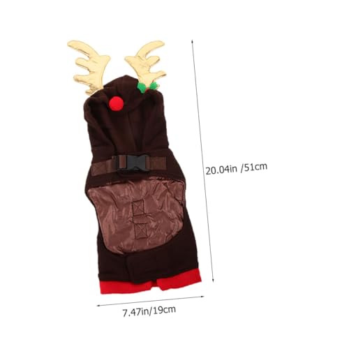 Vestido Festivo Navidad para Perros y Gatos Color Café Mediano miniatura 5