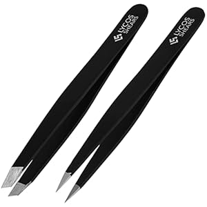 LYCOS SHEARS Pinzette für Augenbrauen – Professionelle abgewinkelte Pinzette aus Edelstahl zum Zupfen – Pinzette zur präzisen Augenbrauen-Haarentfernung