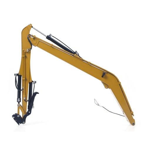 wheelfun Brazo extendido con tubos de cilindro de aceite, foco de brazo para excavadora hidráulica RC 1/14 C308 RC vehículo de construcción con control remoto