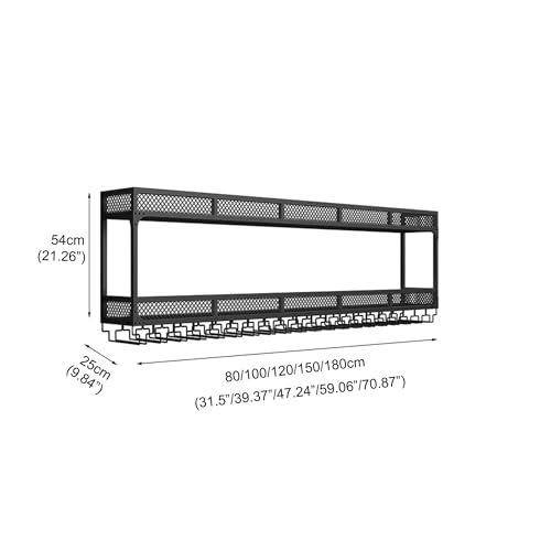 Étagère à bouteilles avec support de verre suspendu et LED