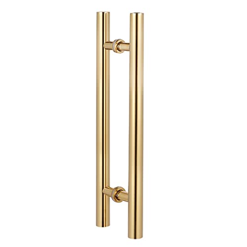 Tirador de puerta redondo de acero inoxidable dorado de 150 cm de largo completo con tornillos, ideal para puertas de núcleo sólido, puertas de granero, puertas de madera y puertas delanteras.