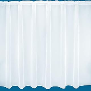 NetCurtainsUK Plain Lead Weighted Voile Net Curtain in White - ''Lyon'' (Drop: 137cm (54'')) (LYONNET01)