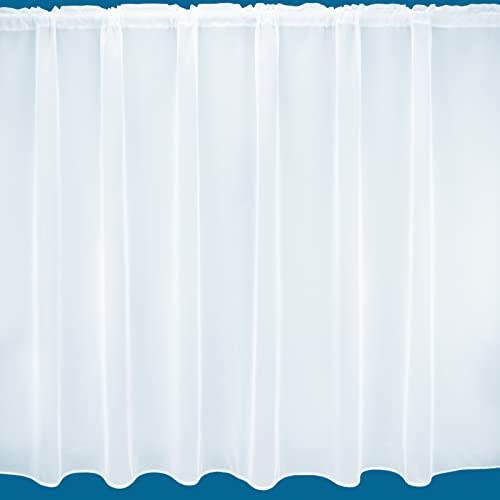 NetCurtainsUK Plain Lead Weighted Voile Net Curtain in White - Lyon (Drop: 91cm (36)) (LYONNET01)