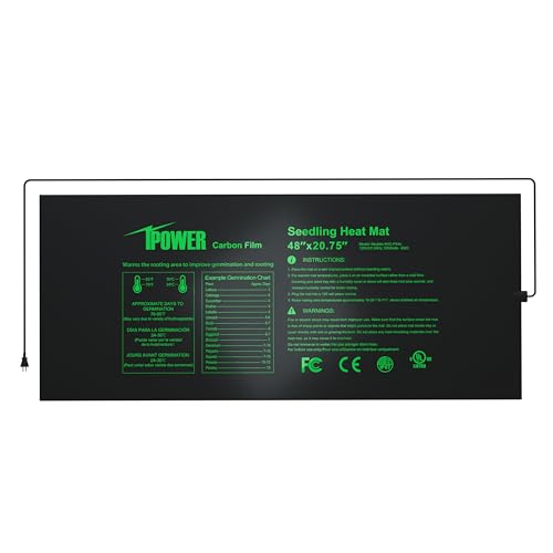 iPower 48" x 20.75" Seedling Heat Mat, Waterproof Durable UL&MET Certified Heating Pad for Indoor Gardening, Hydroponic Plant Germination