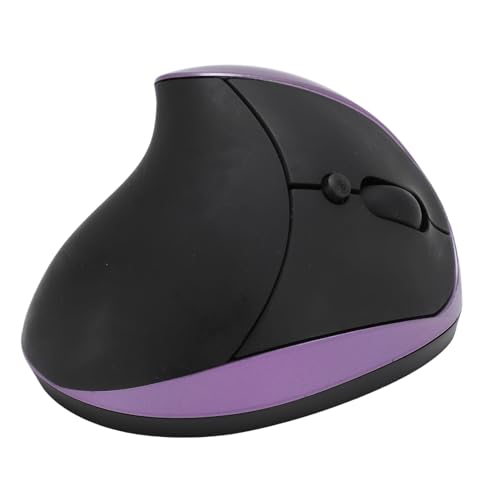 Cuifati Ratón Ergonómico para Diestros, Ratón Inalámbrico Vertical de 2,4 G con Niveles de dpi Ajustables, Activación y Suspensión Inteligentes, 50 Millones de Clics, para PC, Portátil (Purple)