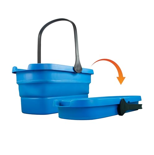 Image of Unger Professional 3-Gallon Collapsible Bucket, Portable Household Cleaning Supplies, Small Washing Buckets with Handles, Essential Water Container and Storage Organizer Tool