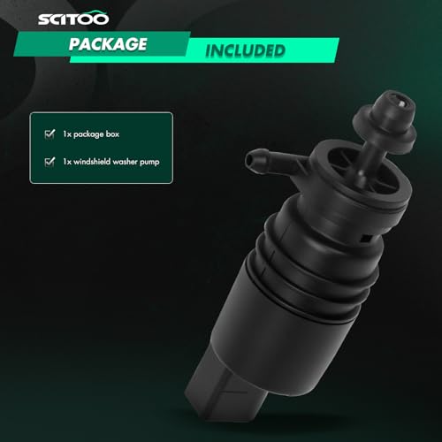 Image of SCITOO Windshield Washer Pump Fits For 1997-2007 for Mercedes-Benz C230, Replacement OE# 67128362154, 2 - Pin