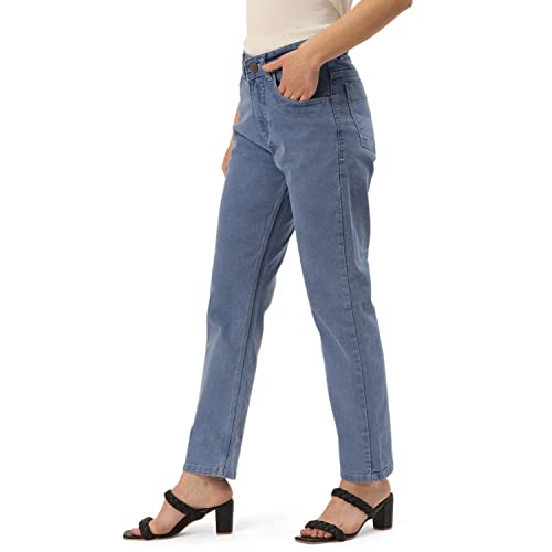 Image of PARIS HAMILTON Womens /Girls High Waist Straight fit Stretchable Denim Jeans Relaxed Fit
