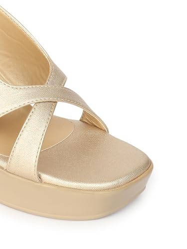 Image of ELLE Women Classic Platform Heel Sandal with Buckle details