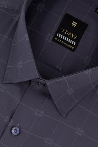 Image of 7-DAYS Premium Men's Formal Shirts - Cotton, Self-Design, Full Sleeve, Regular Fit, with Pocket, Stylish Office Shirts for Men