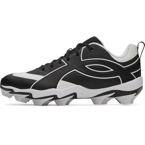 Under Armour Men's Leadoff Icon Low RM Baseball Cleats, (001) Black/White/Black, 10.5, US