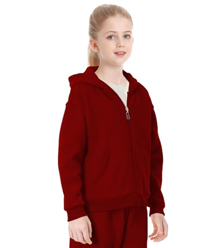 QBK Kids Brushed Fleece Zip-Up Hooded Sweatshirt Hoodie for Boys or Girls 3-14 Years4