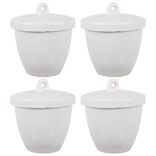 Crisol de cerámica EXCEART de 100ml con tapa para laboratorios en pack de 4 unidades