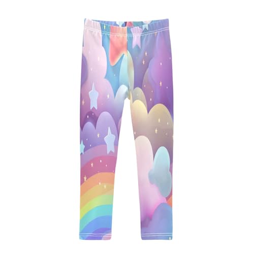 Toddler Girls Leggings Printed Yoga Pants Leggings Glowing Kawaii Rainbow Star for Kids