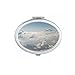 Grey Sky White Clouds Art Deco Gift Fashion Mirror Portable Fold Hand Makeup Double Side Glasses