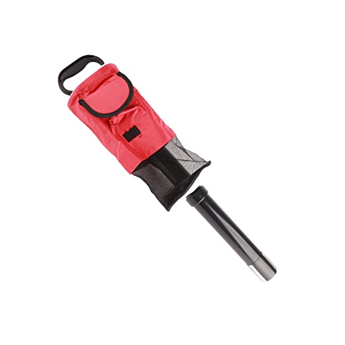 Portable Ball Retriever Shag Bag Ball Pick Up with Removable Tube Practice Collector (red)