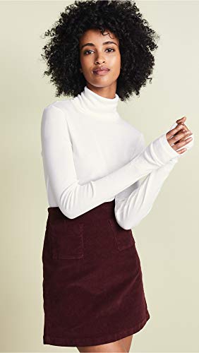 Image of Splendid Women's 1x1 Rib Long Sleeve Turtleneck Shirt, XX-Large, White