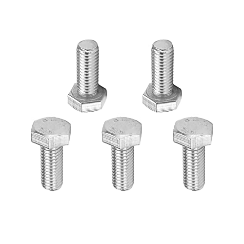 Image of Bettomshin 5Pcs M8 x 20mm Hex Bolts, 304 Stainless Steel 1.25mm Thread Pitch Fully Threaded Metric Hex Head Screw Bolts, Hexagon Screw Bolt, Hex Tap Bolts, Silver, A2-70 (Overall Size 25.3x20x20mm)