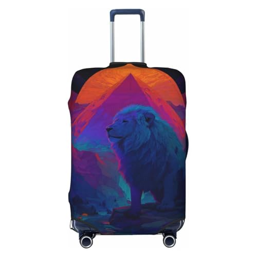 Fantasy Mystic Lion Elastic Travel Luggage Covers Dustproof Scratch-Resistant Suitcase Protector Fit 22-24 Inch