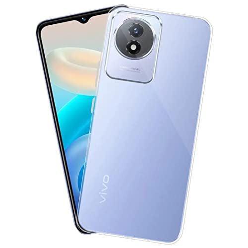 Image of NISHTECH for Vivo Y02, Y02T Premium Transparent Hybrid Soft Slim Dust Proof Back Case Cover Silicone with Camera Protection