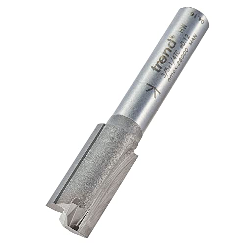 Trend Professional Straight Two Flute Router Cutter, 1/4 Inch Shank, 9mm Cut Diameter, 19mm Cut Length