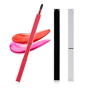 Lip Applicator Brush – 3 Pack Exquisite Professional Dustproof Retractable Lip Brush – Makeup Lipstick Lip Gloss Applicators (Black, Silver and Jewelry Red)