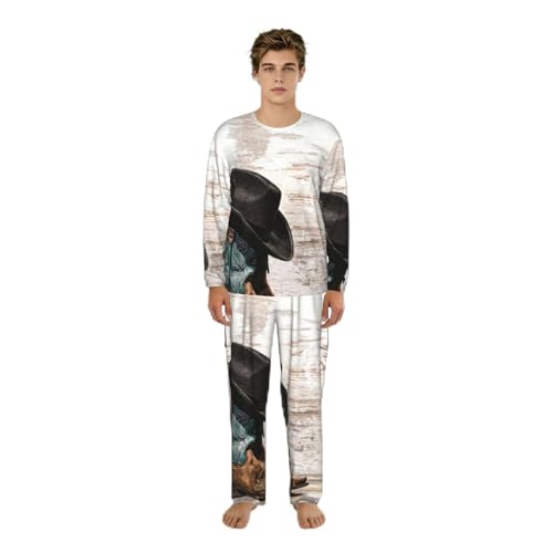 Pyjama long homme cowboy confortable : fini les vêtements de nuit serrés du S au 3XL