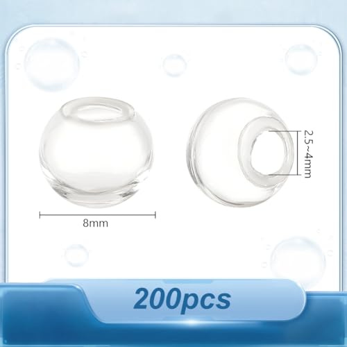 PH PandaHall 200pcs 8mm Mini Glass Ball Round Clear Bottle Wishing Charms Crystal Craft for DIY Jewelry Making - Image 2