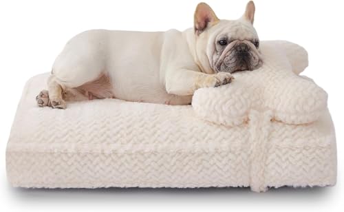 Soft Touch Faux Fur Dog Bed for Medium to Large Sized Dogs 8.5' Extra Thick, Orthopedic Pet Bed with...