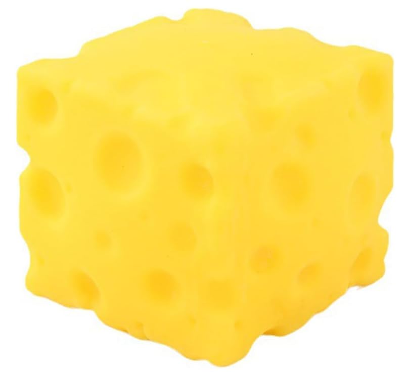 Yellow Cheese Squeeze,Stress Balls for Adults ,Soft Novelty , Rebounding Sensory, Theme Cheese Cubes Squishy (Small)