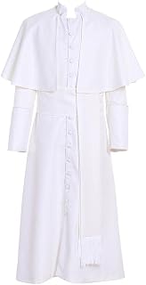 Men's Preacher Costume Roman Catholic Priest Cassock Costume Liturgical Vestments Minister Choir Cassock Robe