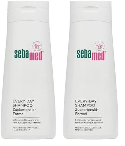 SEBAMED Every-Day Shampoo da 200 ml, shampoo per capelli per uomo e donna, per il lavaggio quotidiano dei capelli, particolarmente delicato grazie alla formula di tensioattivo, più pienezza e SEBAMED Every-Day Shampoo da 200 ml, shampoo per capelli per uomo e donna, per il lavaggio quotidiano dei capelli, particolarmente delicato grazie alla formula di tensioattivo, più pienezza e