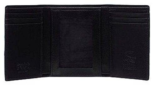 Wallet Mens Trifold Alligator Leather Slots Window Black ABTF2