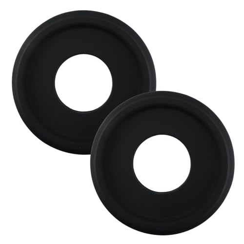 Image of PU Ceiling Medallion 2Pcs, 9.8 x 3.86 Inches, Matte Black | Whole Circle, Fits 3.86 Inch Canopy, European Vintage Carving, Decor For Chandeliers & Ceiling Fans, Lightweight PU Foam
