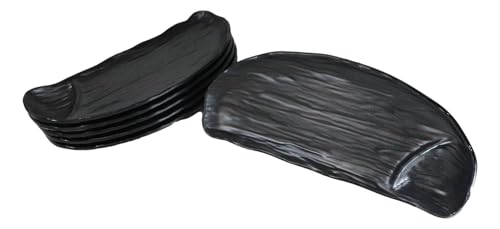 Set de 6 platos melamina negro mate media luna 11" miniatura 1