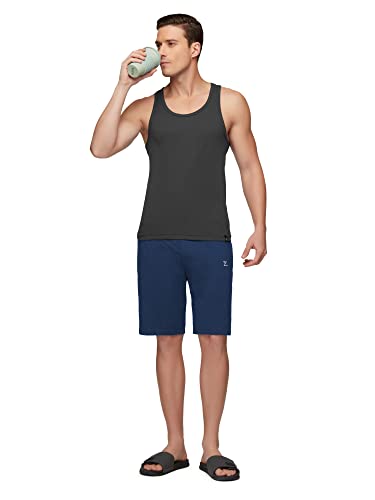 Image of XYXX Men's 100% Combed Cotton Ribbed Regular Fit Solid Round Neck Vest | Anti Bacterial Finish, Racer Back Baniyan for Man, Tag Free Comfort Man's Inner