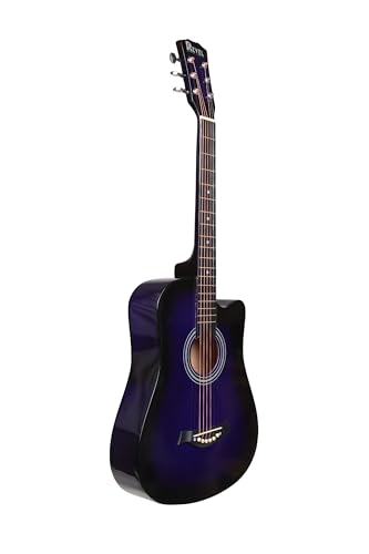 Image of Revel 38 Inch Glossy Acoustic Guitar for Beginners and Professionals with Signature Guitar Feel, Westwood Guitar Style Set with Picks. (VIOLET)