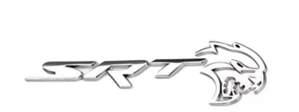 Racing Decal Emblem for Dodge GSX-R1000, Large Red Hell-Cat Badge (Full Silver)