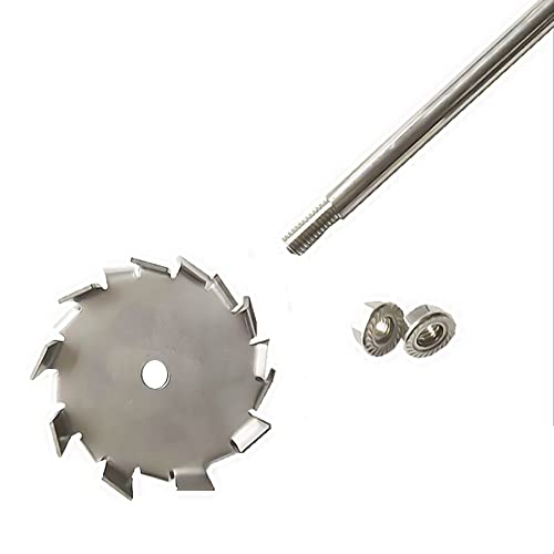 304 Stainless Steel Stirring Rod Dispersion Machine Stir Sticks Machine Blade Paddle Impeller with Dispersion Disc for Laboratory, Industrial(4 CM/1.57