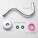 OFFO Shower Head Extension Arm 6 in, S Shaped Shower Arm with Flange High Rise Goose Neck Shower Arm Extension Chrome Finish