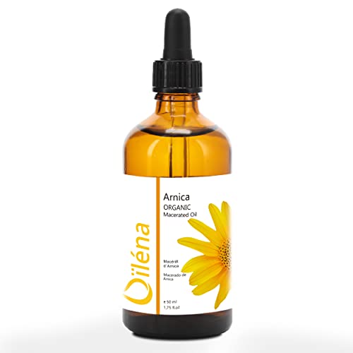 Huile d'arnica macérée pour le massage du corps et du visage. Huile d'arnica relaxante musculaire. Huile apaisante et réparatrice 100% Naturelle 50 ml Cover